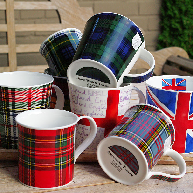 Dunoon Tazza In Bone China Scozzese - Collezione Clan Tartans, Forma Glencoe, Prodotta Nel Regno Unito